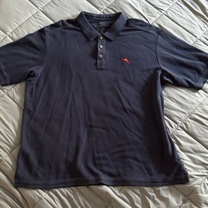 Tommy Bahama Dark Blue Navy Polo with Red Logo